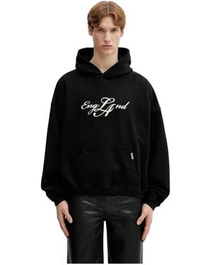 Represent England Applique Hoodie - Schwarz