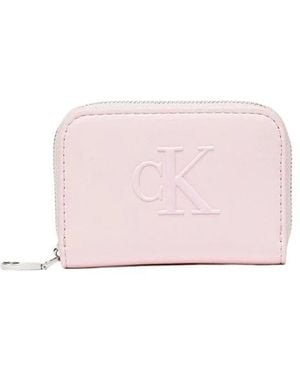 Calvin Klein Bold Ck Medium Zip Around - Roze