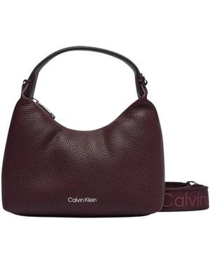 Calvin Klein Tassen ,Bruin ,Nylon Kleine Crossbodytas Met Webbing Schouderband