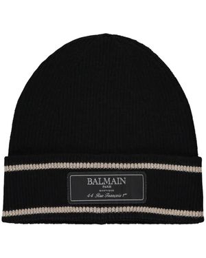 Balmain Accessoires ,Zwart ,Wol Gebreide Beanie