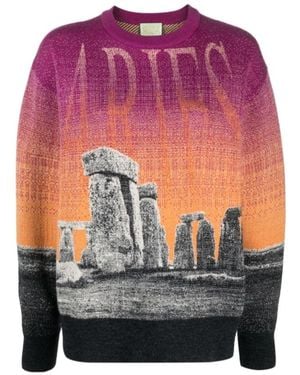 Aries Round-Neck Knitwear - Pink