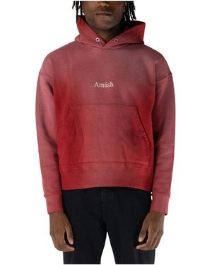 AMISH Kapuzenpullover Mit Bedrucktem Logo - Rot