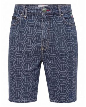 Philipp Plein Denim Shorts - Azul