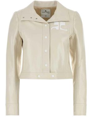 Courreges Ivory Vinyl Blazer - Naturel