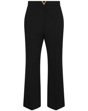 Valentino Cropped Trousers - Black