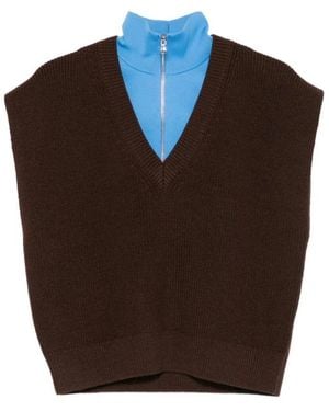 Tibi V-Neck Knitwear - Marrón