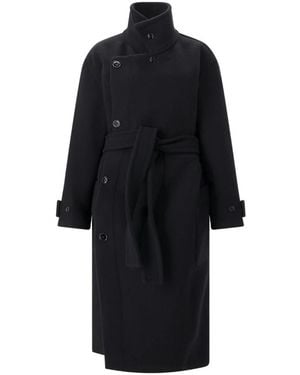 Lemaire Belted Coats - Negro