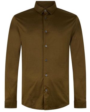 Moorer Overhemden ,Groen ,Katoen Jersey Shirt