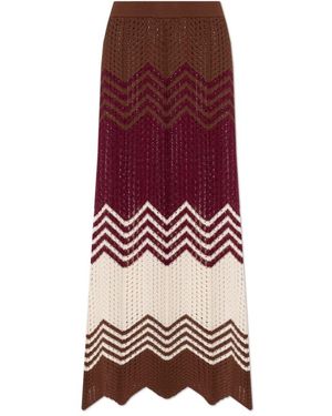 Akep Rokken ,Rood ,Lange Rok Met Lurexdraad