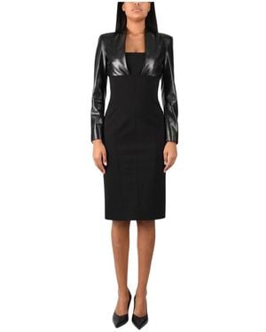 SIMONA CORSELLINI Figurbetontes Kleid Mit Eckigem Ausschnitt - Schwarz