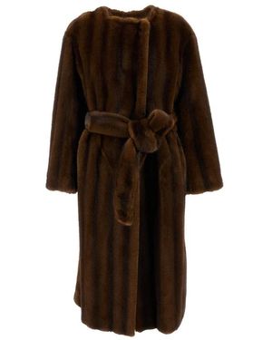Stand Studio Belted Coats - Marrone