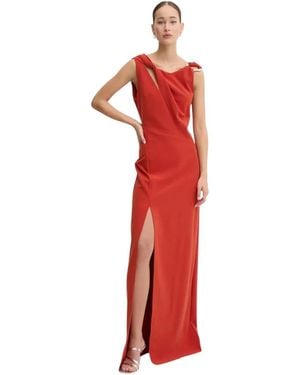 Stine Goya Maxikleid Mit Geradem Schnitt - Rot