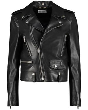 Saint Laurent Leather Jackets - Negro