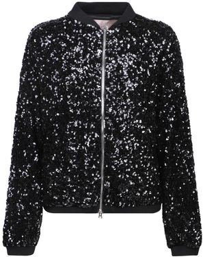 Herno Bomber Jacket With Sequins - Black