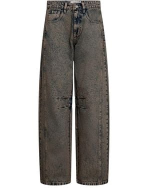 Haute L'Amitié Jeans ,Bruin ,Katoen Uni Mid Rise Jeans - Grijs