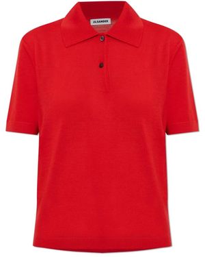 Jil Sander V-Neck Knitwear - Rojo