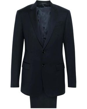 Giorgio Armani Single-Breasted Pak Met Inkeping-Revers - Blauw