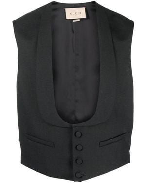 Gucci Wool Formal Vest Gilet - Black