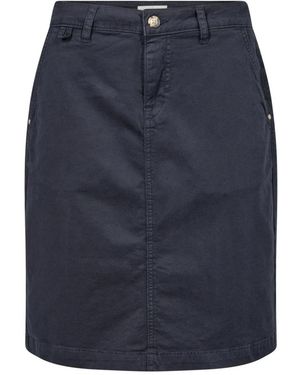 Cream Denim Skirts - Blue