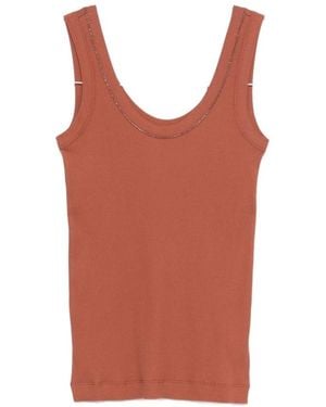 Brunello Cucinelli Sleeveless Tops - Orange