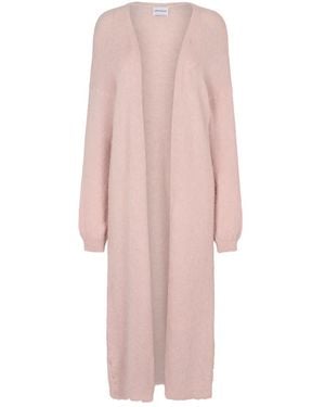 American Dreams Truien & Vesten ,Roze ,Wol June Lange Alpaca Cardigan