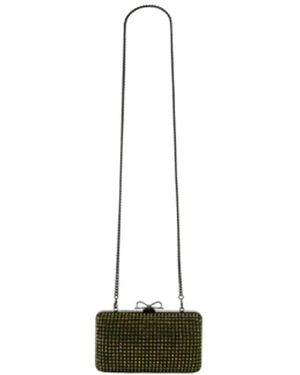 Self-Portrait Crystal Clutch - Natural