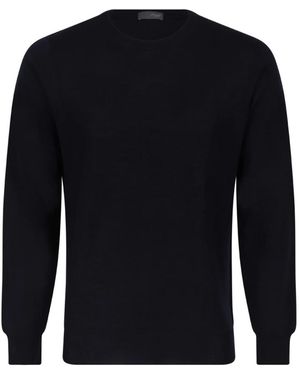 Drumohr Truien & Vesten ,Blauw ,Wol Trui Met Ronde Hals