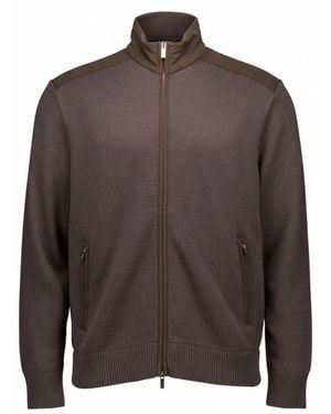 Paul & Shark Truien & Vesten ,Bruin ,Wol Full Zip Sweater