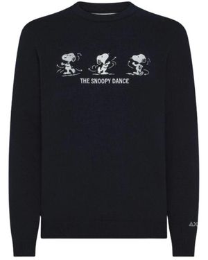 Sun 68 Round-Neck Knitwear - Black