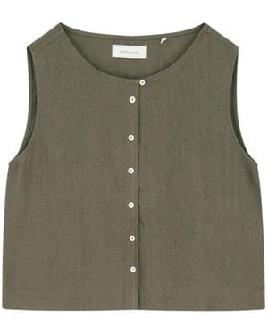 Skall Studio Vetiver Linnen Top - Groen