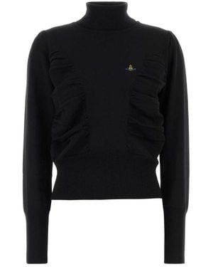 Vivienne Westwood Truien & Vesten ,Zwart ,Wol Pamela Hoge Hals Trui