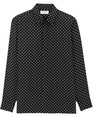 Saint Laurent Seidenhemd - Schwarz