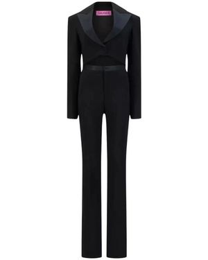 GAUGE81 Jumpsuits & Playsuits ,Zwart ,Wol Zwarte Diepe V-Hals Jumpsuit