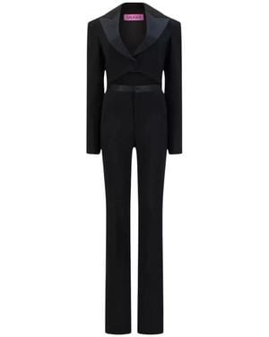 GAUGE81 Jumpsuits & Playsuits ,Zwart ,Wol Zwarte Diepe V-Hals Jumpsuit