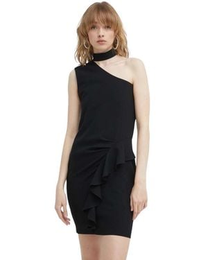IRO Kami Ruffled One-Shoulder Mini Dress - Schwarz