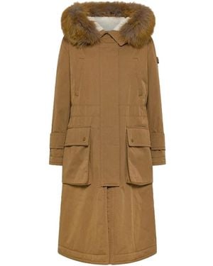 Peuterey Single-Breasted Coats - Natural