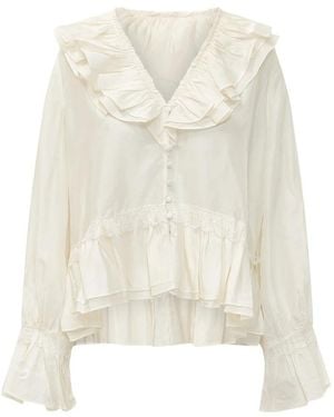 Ganni Blouses - Blanco