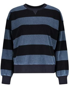 Moorer Xena Gestreifter Rundhals-Sweatshirt - Blau