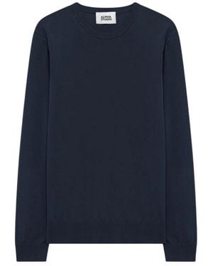 Alpha Studio Round-Neck Knitwear - Azul