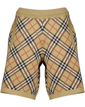 Burberry Korte Broeken ,Katoen Check Katoenmix Shorts - Naturel