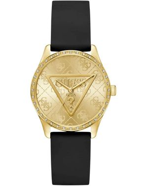 Guess Accessoires ,Zwart ,Analoog Horloge - Metallic