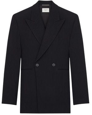 Saint Laurent Double-Breasted Jacket - Blauw