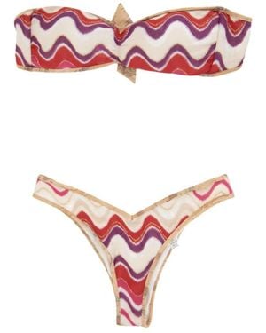 Alviero Martini 1A Classe Metallisches bikini-set mit gepolstertem oberteil - Rot
