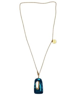 Marni Accessoires ,Blauw ,Leer Trapeze Hanger Ketting - Metallic