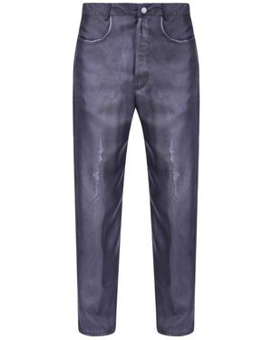 Jucca Broeken ,Zwart ,Denim Denim-Effect Zijden Broek - Blauw