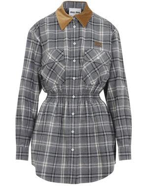 Miu Miu Shirt Dresses - Grey