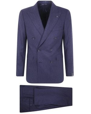 Tagliatore Kostuums ,Blauw ,Leer Bruce Double Breasted Colbert