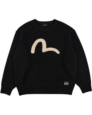Evisu Round-Neck Knitwear - Black
