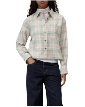 Closed Oversized Shirt Met Cropped Voorkant - Grijs