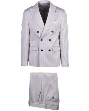 Daniele Alessandrini Kostuums ,Grijs ,Polyester Double-Breasted Jacket